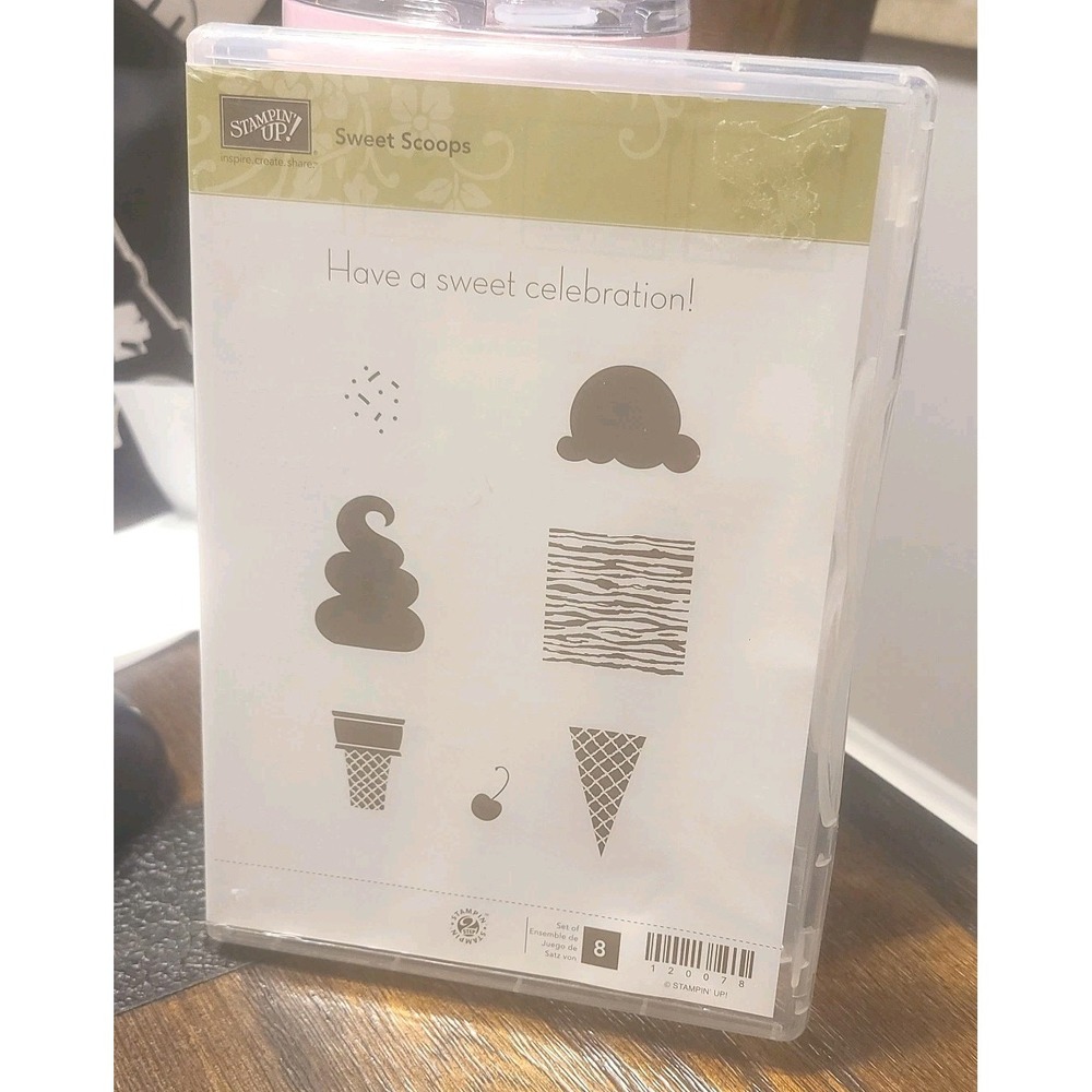 Stampin' Up "Sweet Scoops" Set Of 8 Rubber Stamps New Unused